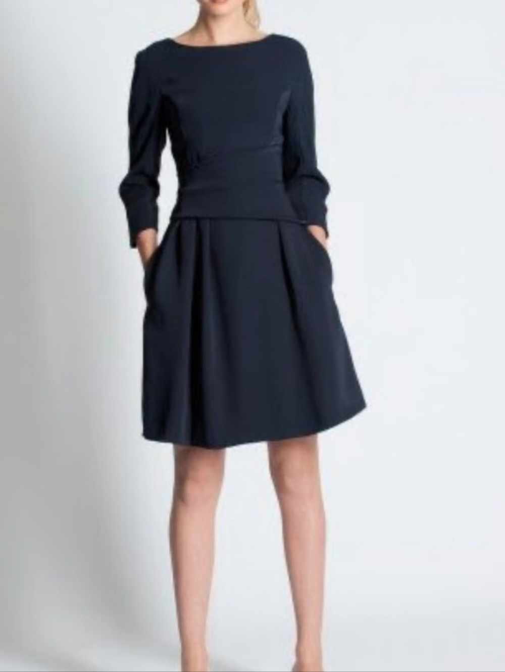 The Fold London Camelot Dress Women  Long Sleeve Knit Stretch Size:16